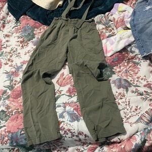 Kids' Olive Green Overalls